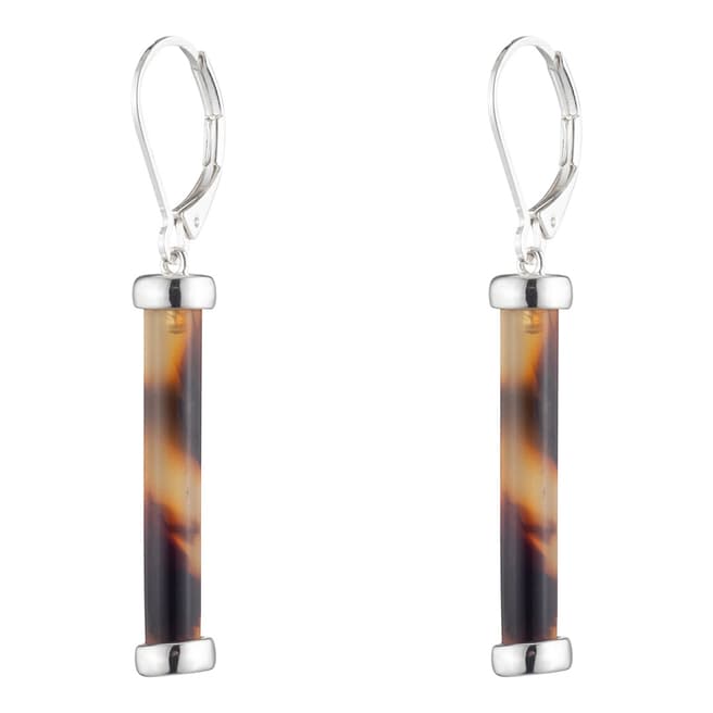 Silver Silver Tortoise Brennan Barrel Drop Earrings Brandalley 