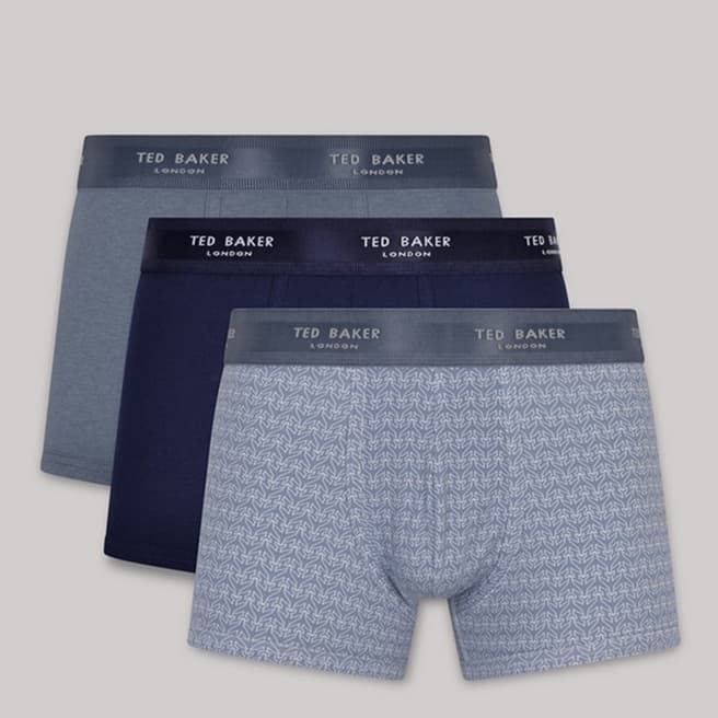 Blue Ted Baker 3-Pack Cotton Trunk - BrandAlley