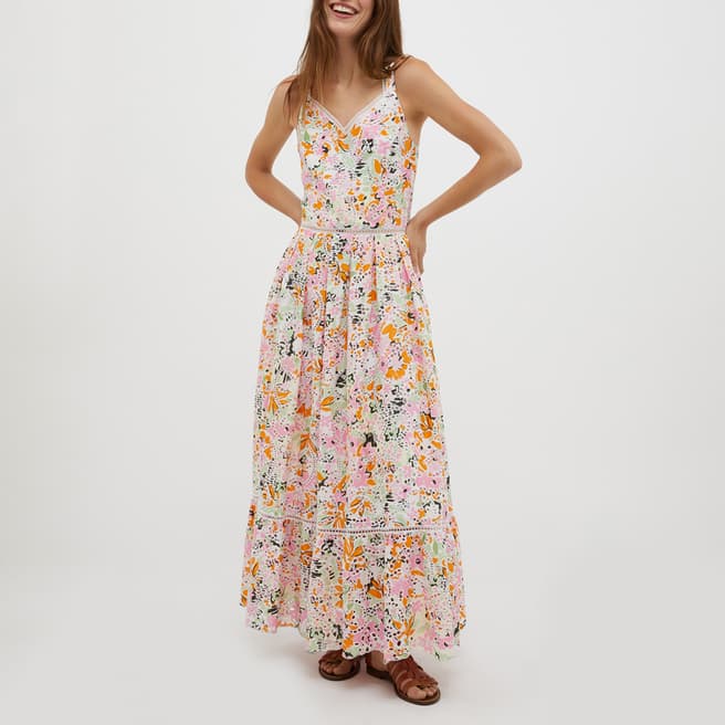 Multi Effluvio Cotton Floral Midi Dress - BrandAlley