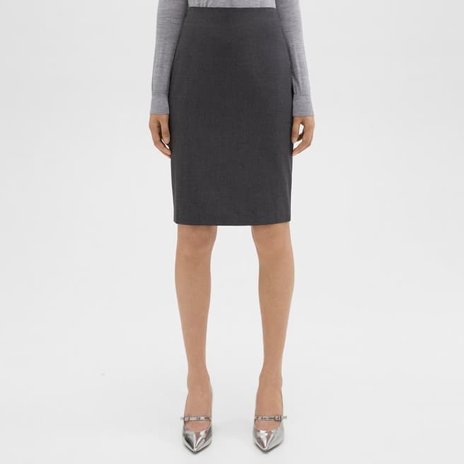 Charcoal High Waisted Wool Blend Pencil Skirt Brandalley 