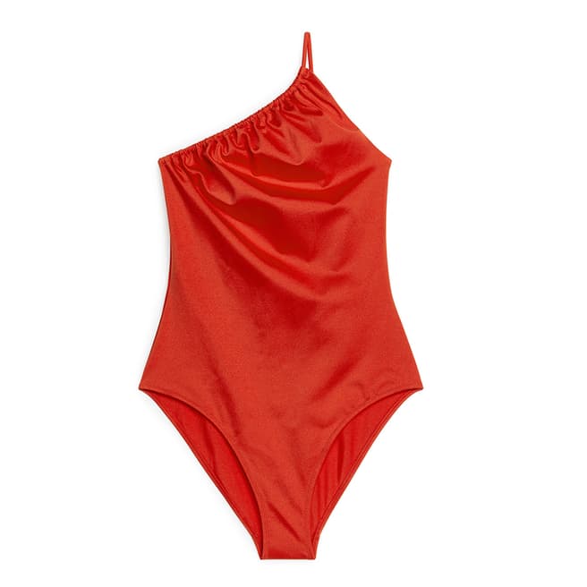 Red One-Shoulder Swimsuit - BrandAlley