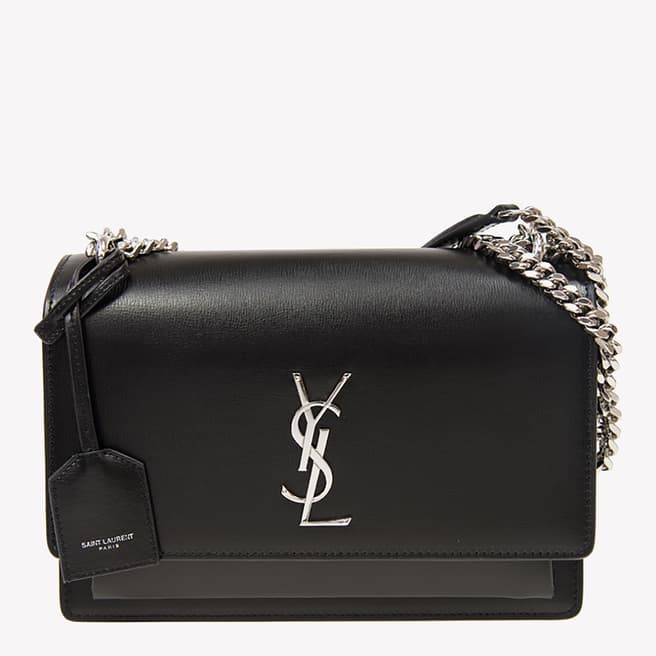 Black YSL Sunset Medium Chain Bag In Smooth Leather - BrandAlley