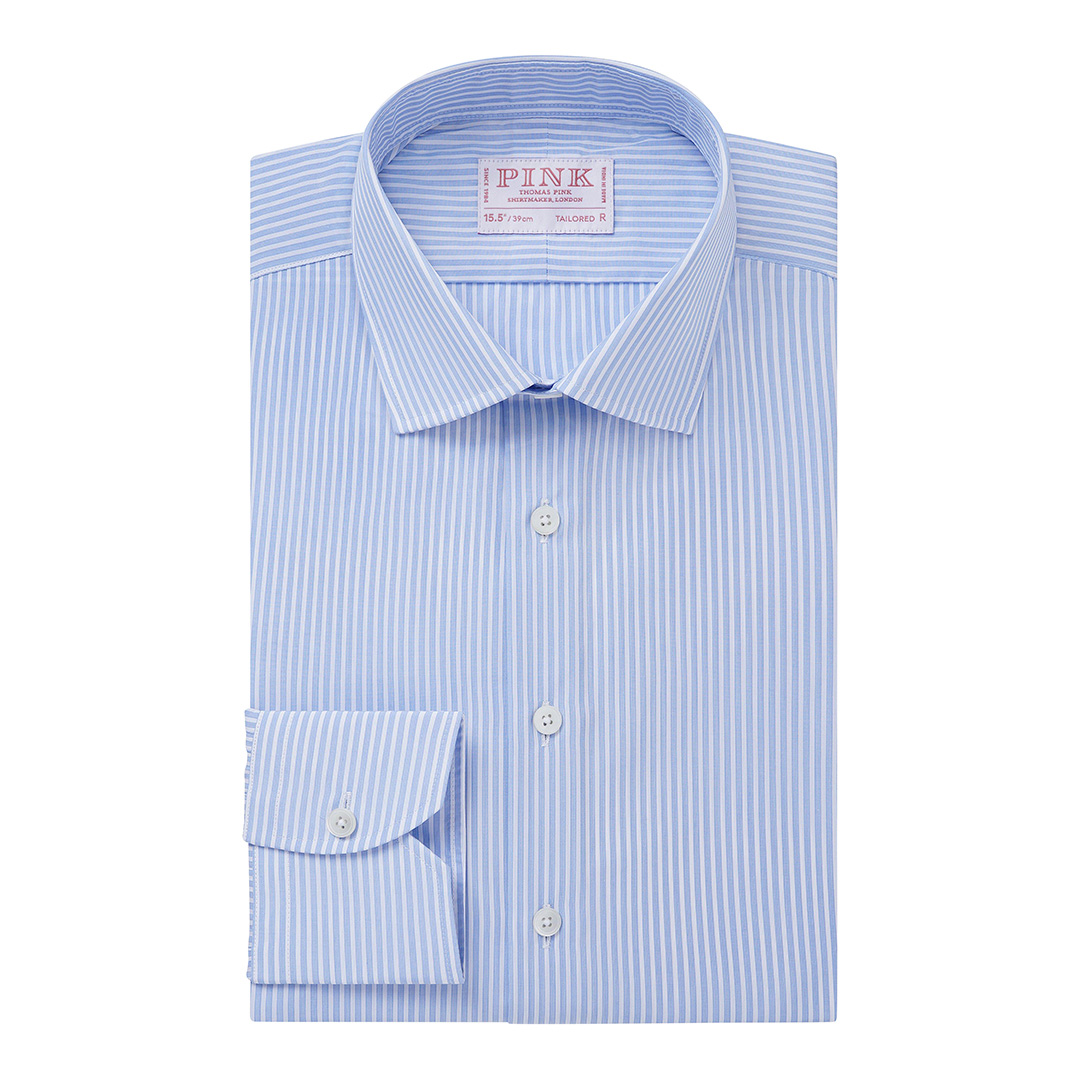 Blue Stripe Tailored Fit Cotton Shirt