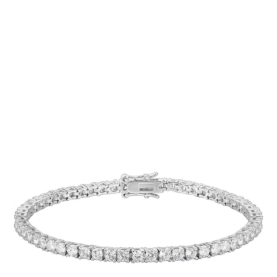 Silver Plated CZ Eternity Tennis Bracelet