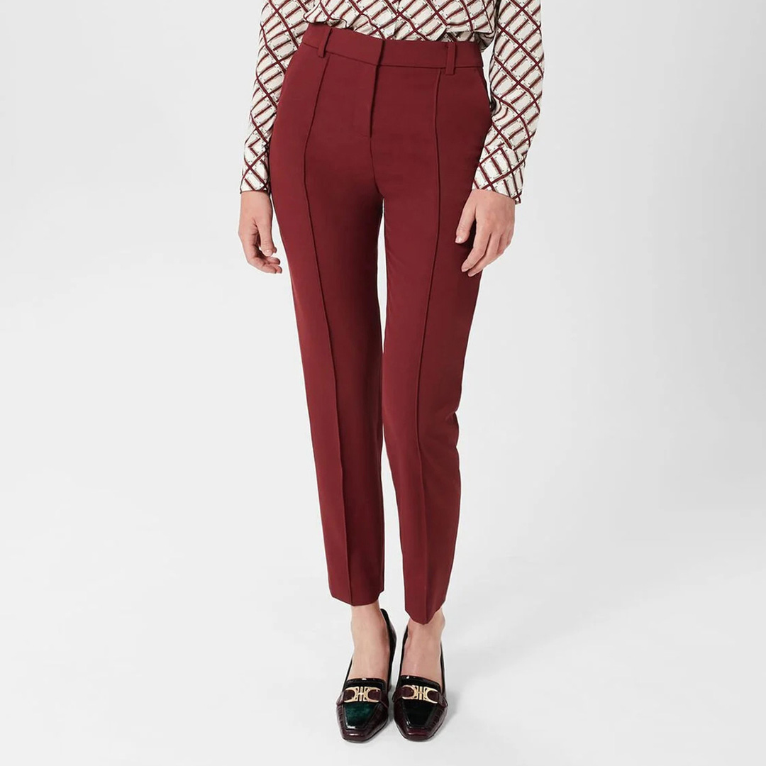 Burgundy Melody Wool Blend Trousers