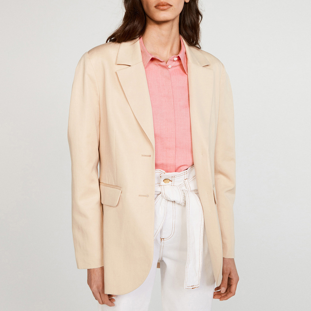 Cream Vivi Linen Blend Blazer