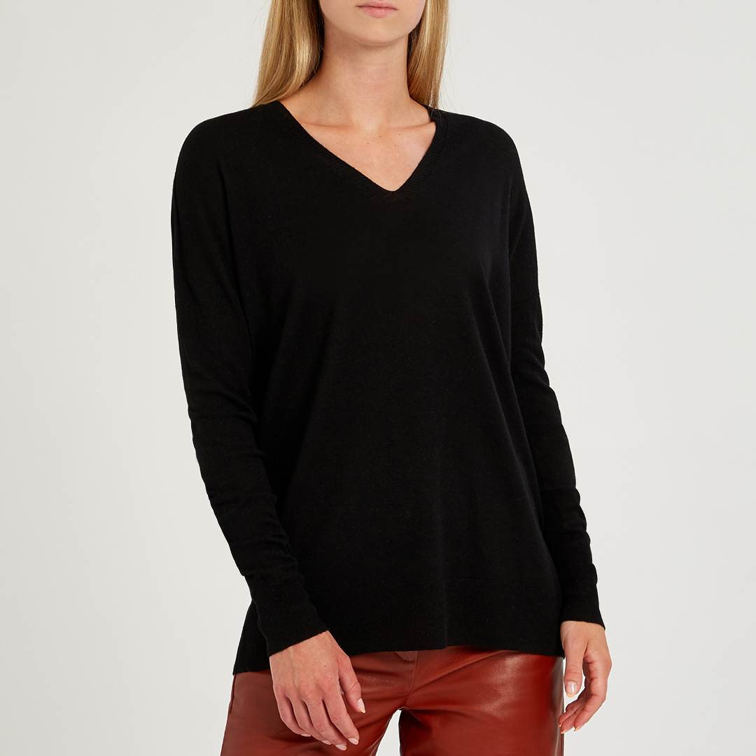 Black Wool/Cashmere Blend Jumper