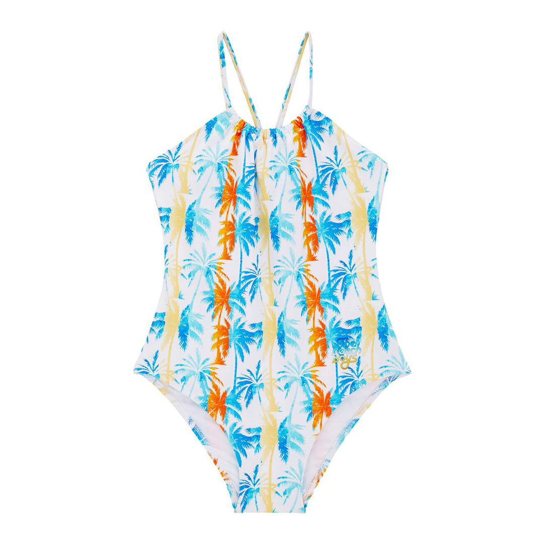 Girls Palms & Stripes Swimsuit