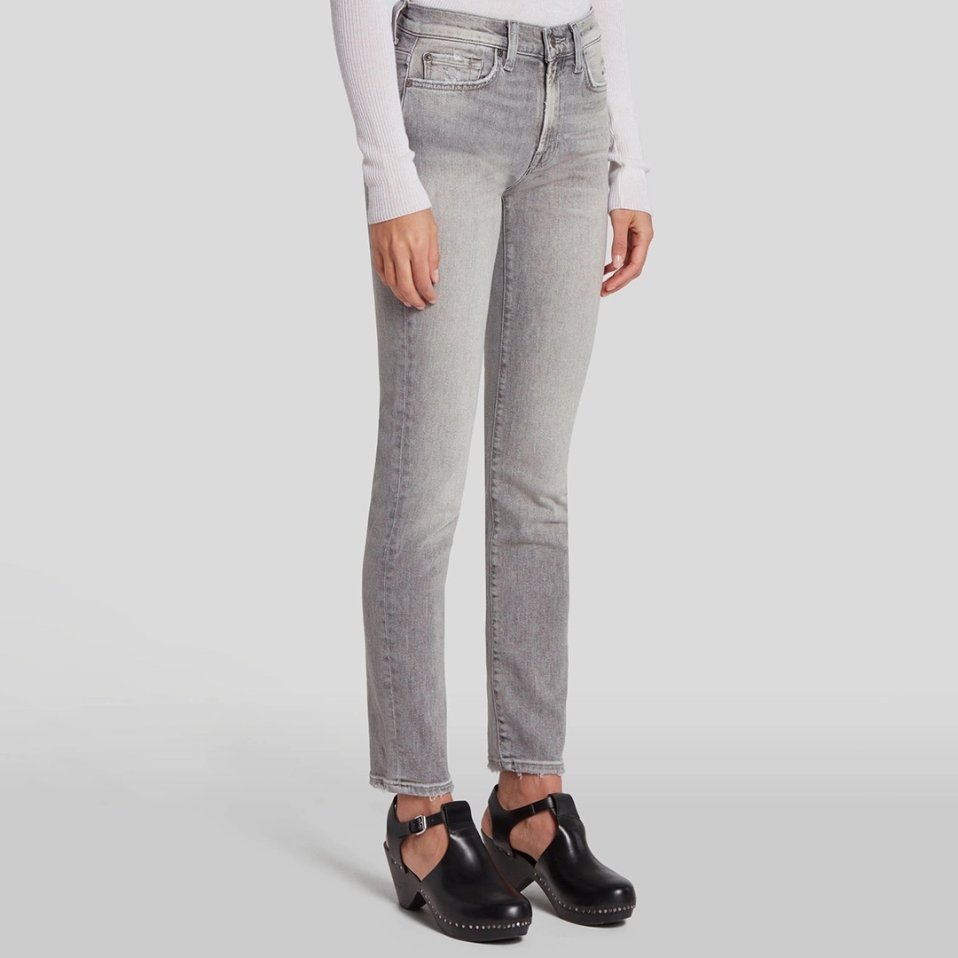 Light Grey Roxanne Straight Stretch Jeans