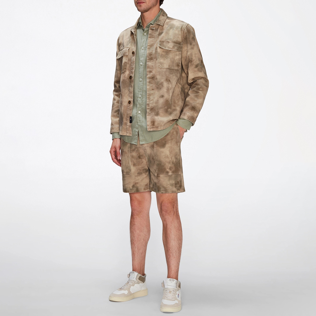 Brown Utility Camouflage Cotton Shorts