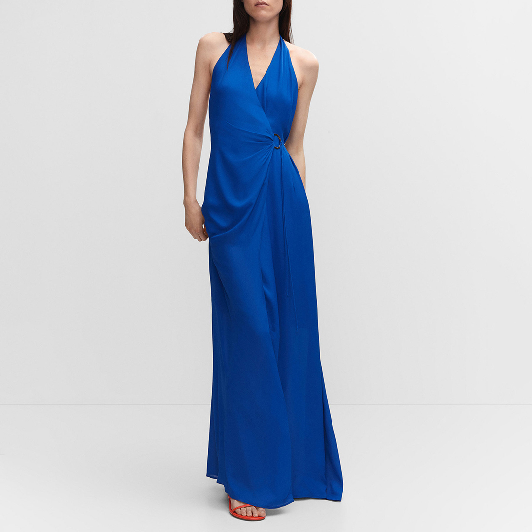 Blue Hoop Long Dress