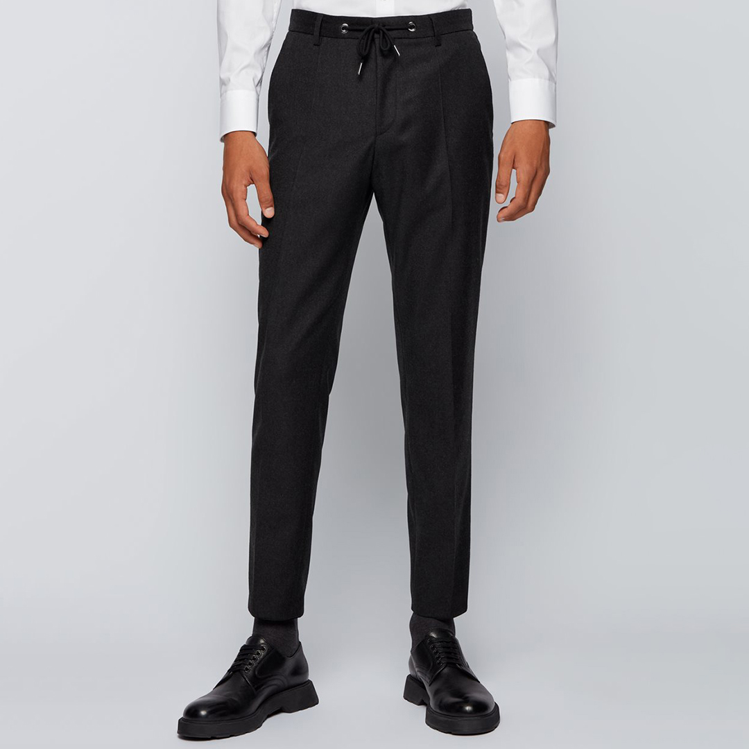 Black Genius Wool Blend Trousers