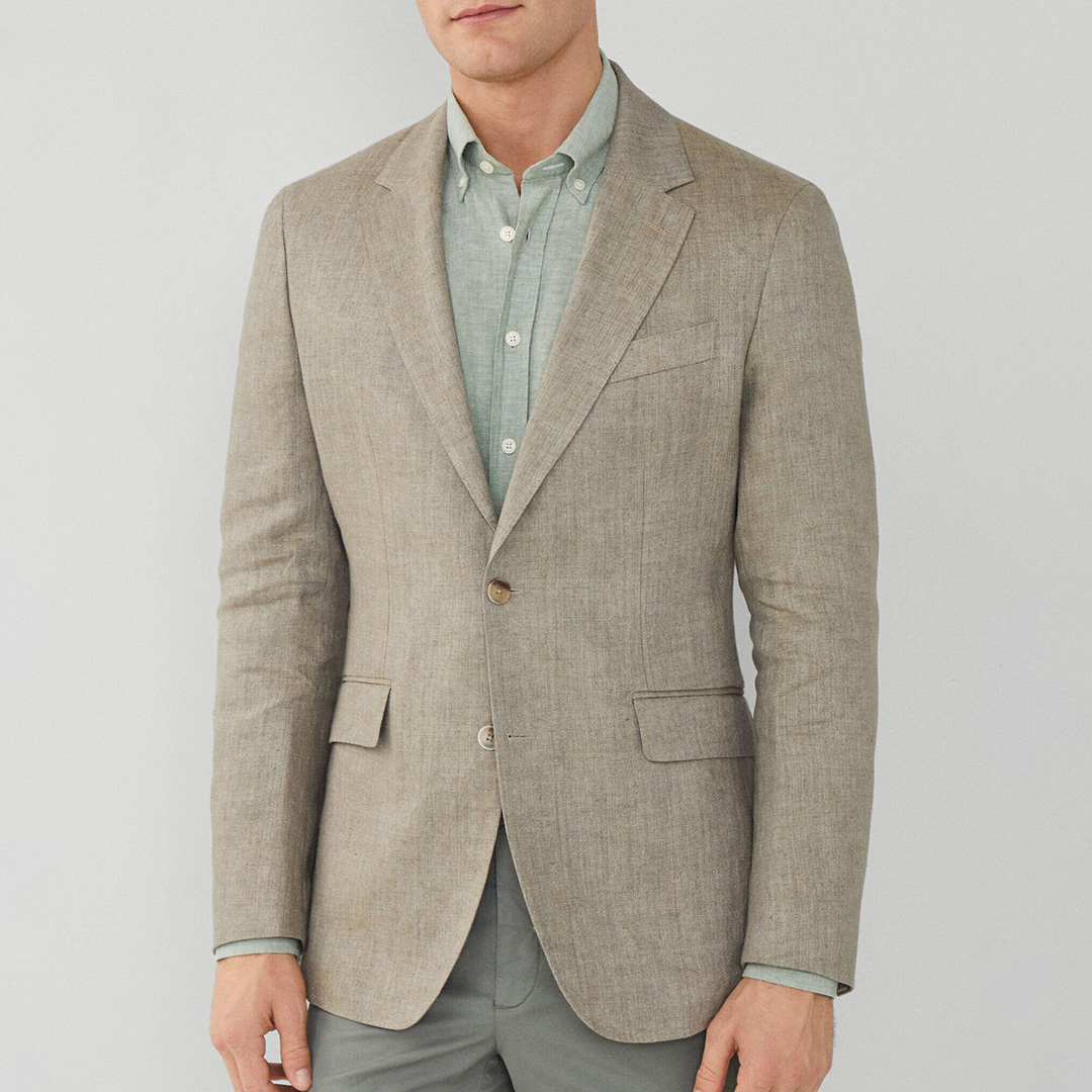 Sage Classic Fit Linen Blazer