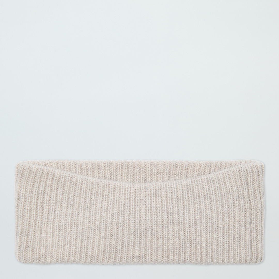 Cream Cashmere Ribbed Headband