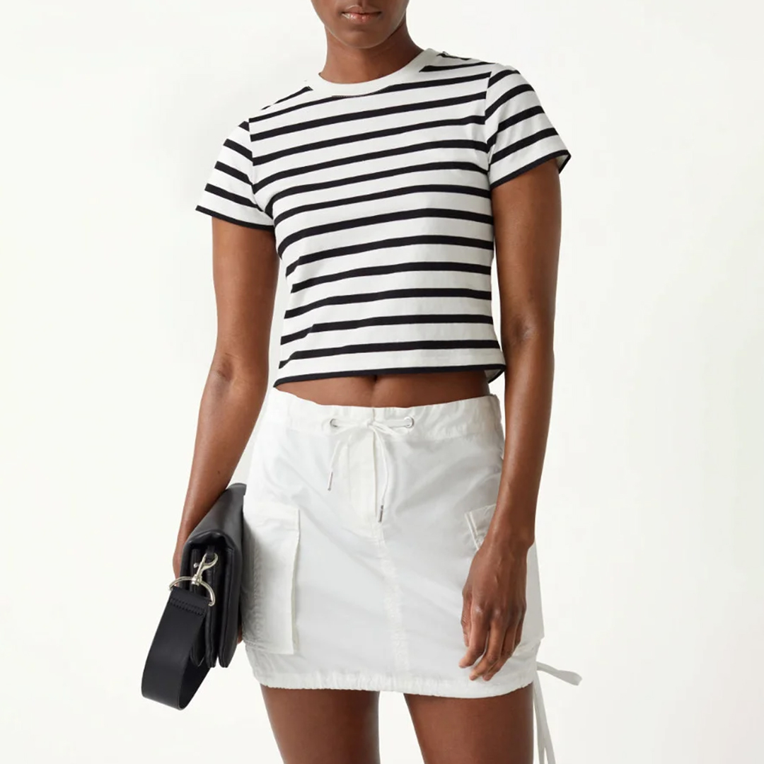 White Elissa Cargo Cotton Skirt