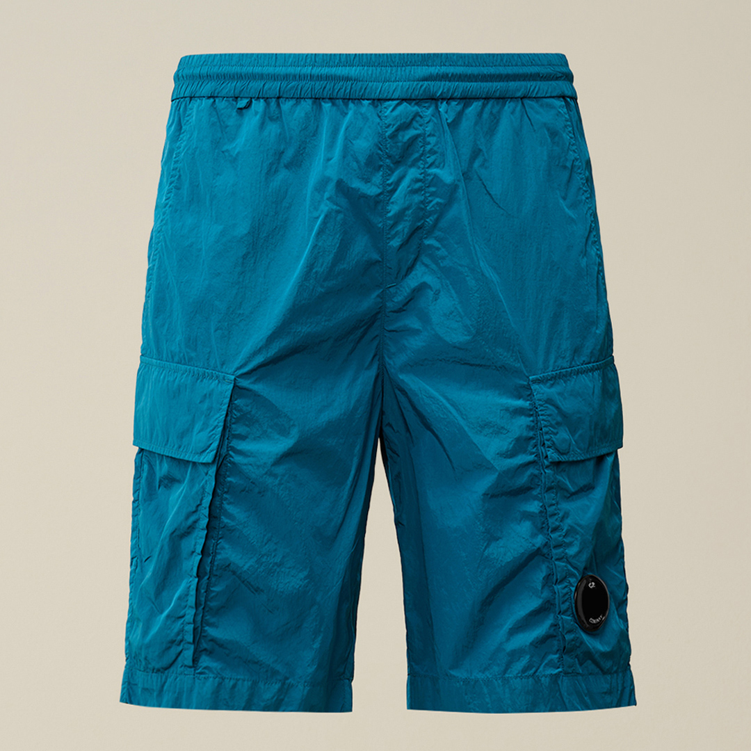 Blue Chrome R Elasticated Cargo Shorts