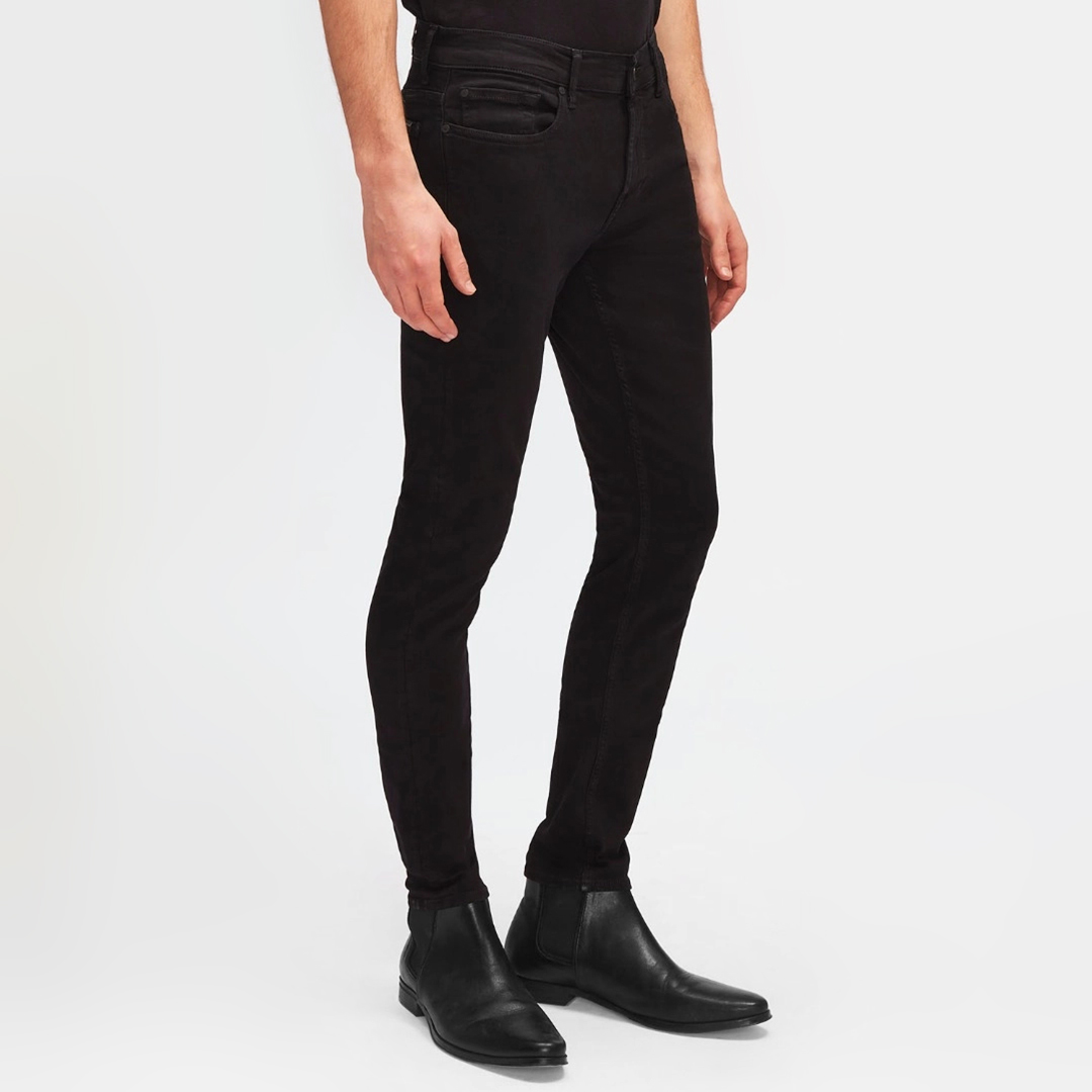 Black Paxtyn Tapered Super Skinny Stretch Jeans