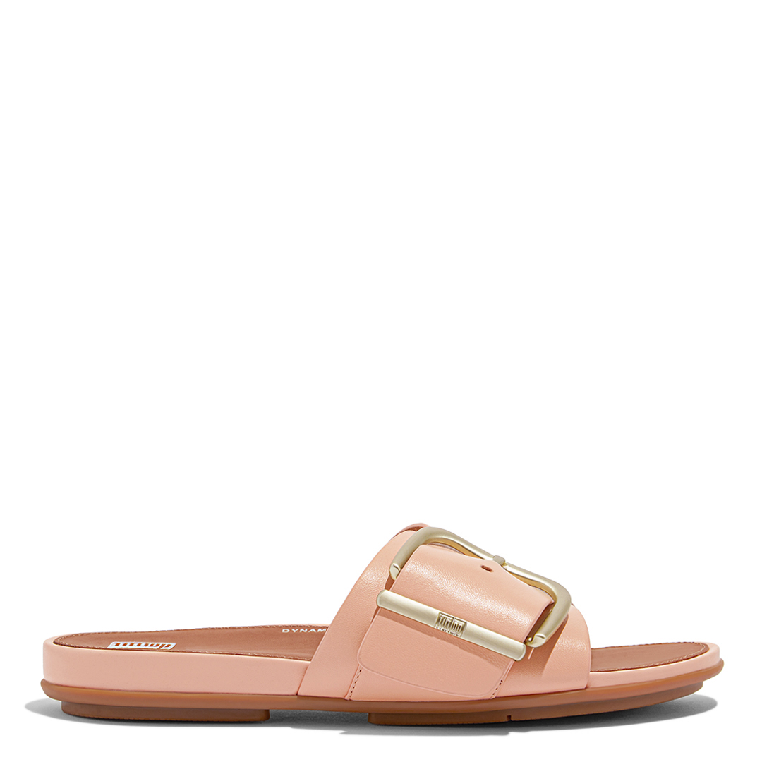 Blush Leather Gracie Maxi Buckle Slides