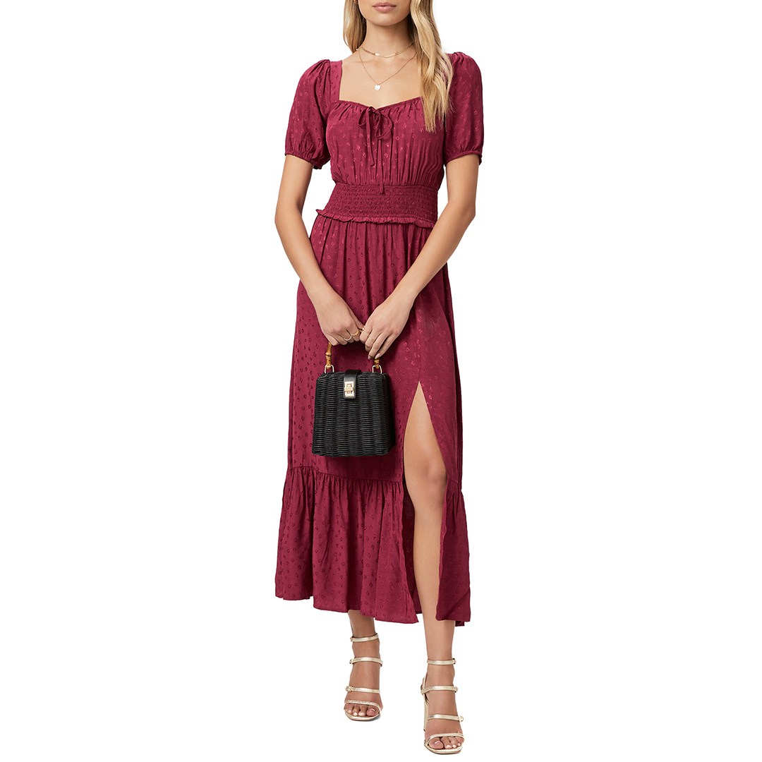 Burgundy Avonne Maxi Dress