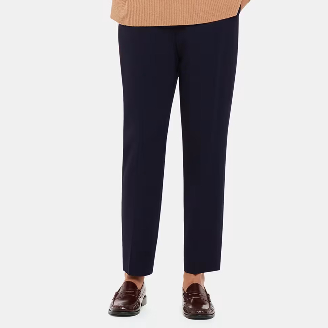 Navy Ella Essential Wool Blend Trousers