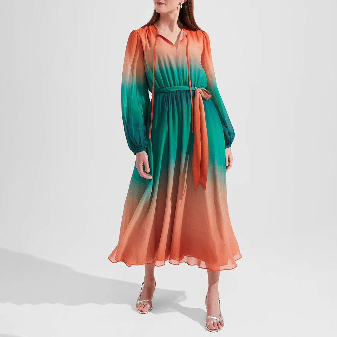 Orange Adalyn Silk Dress