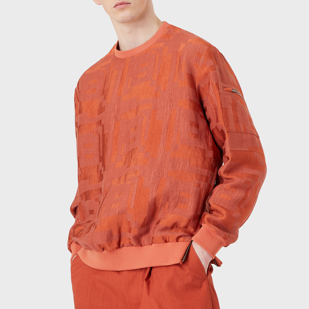 Orange Crew Neck Sweatshirt