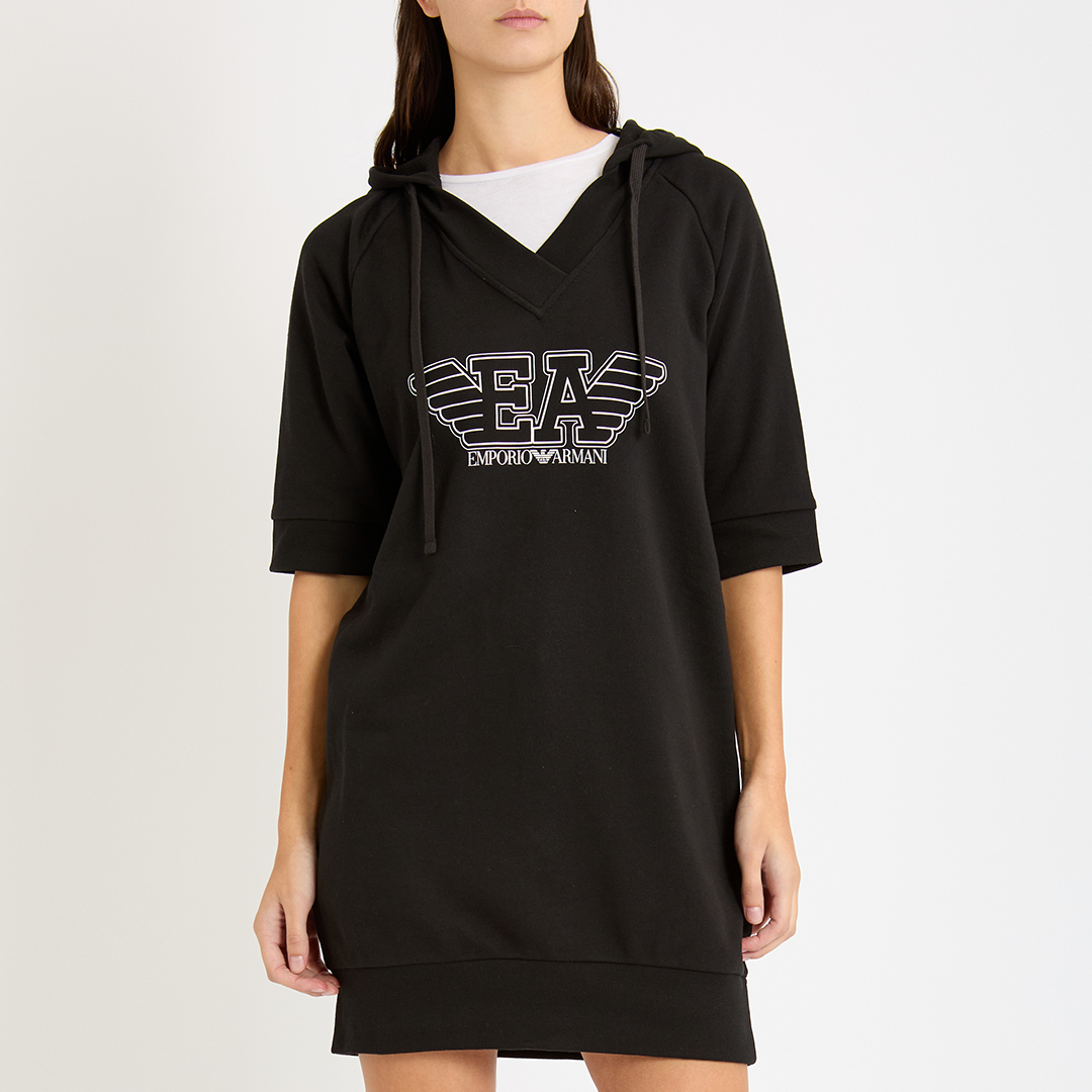 Black Oversized Logo Hoodie