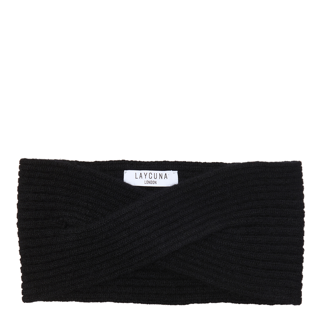 Black Cashmere Twist Headband