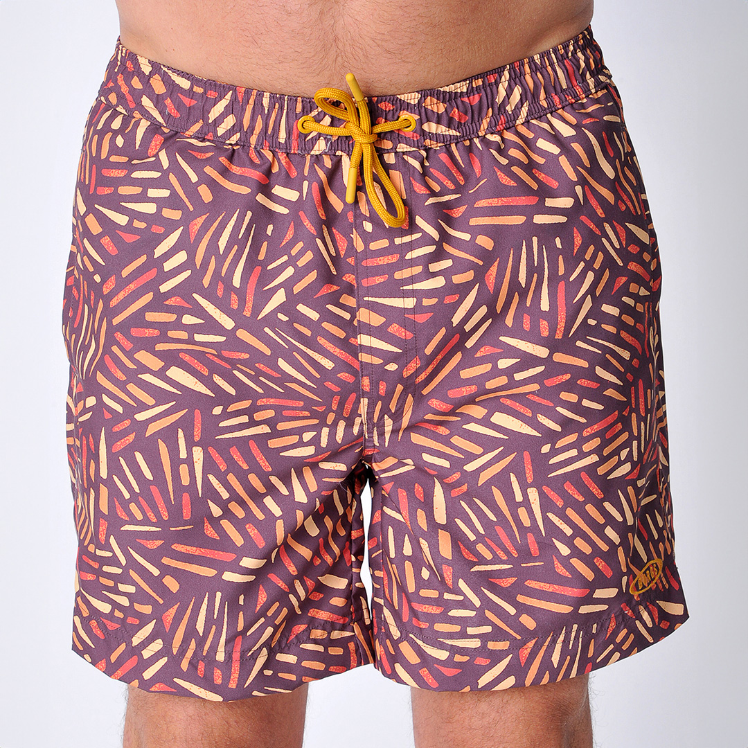 Burgundy Southbay Printed Swimshorts