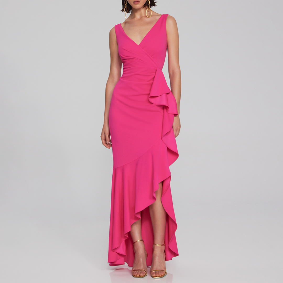 Pink Ruffle Maxi Dress