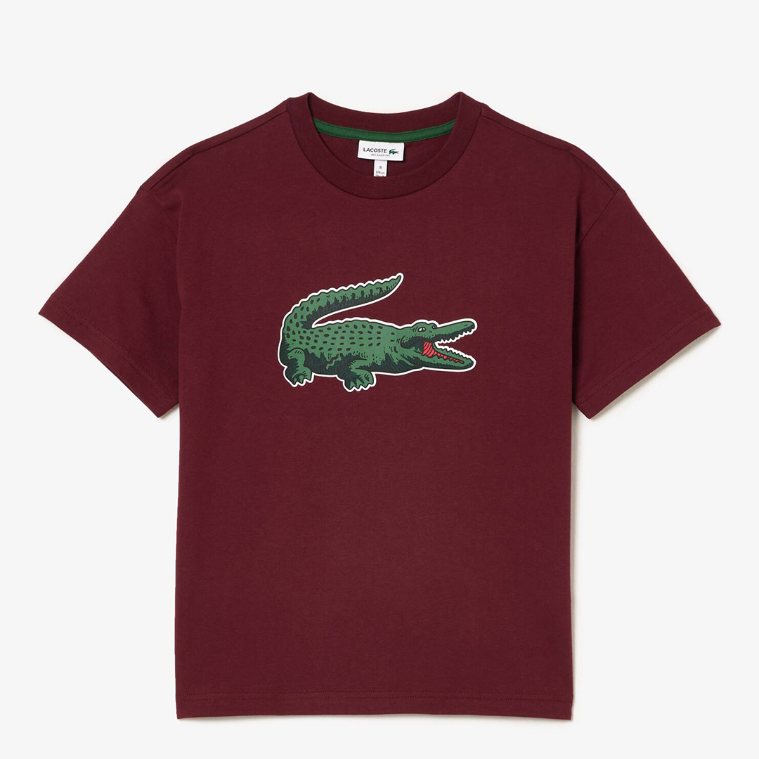 Teen Unisex Burgundy Croc Cotton T-Shirt