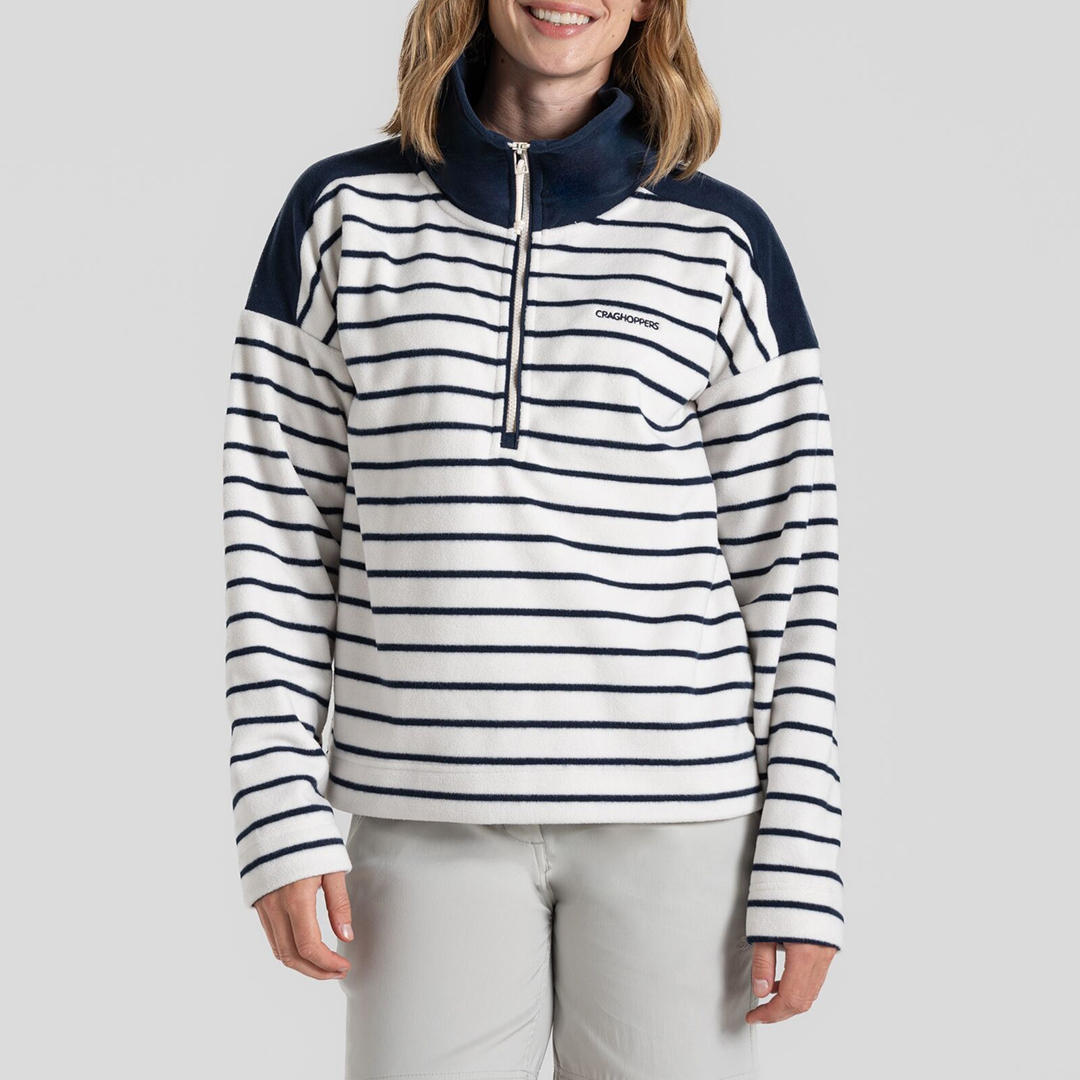 Navy Lily Half Zip Fleece