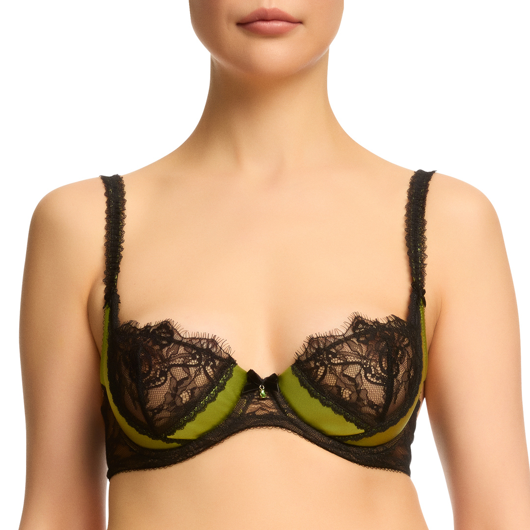 Black & Green Glamcatcher Underwire Bra