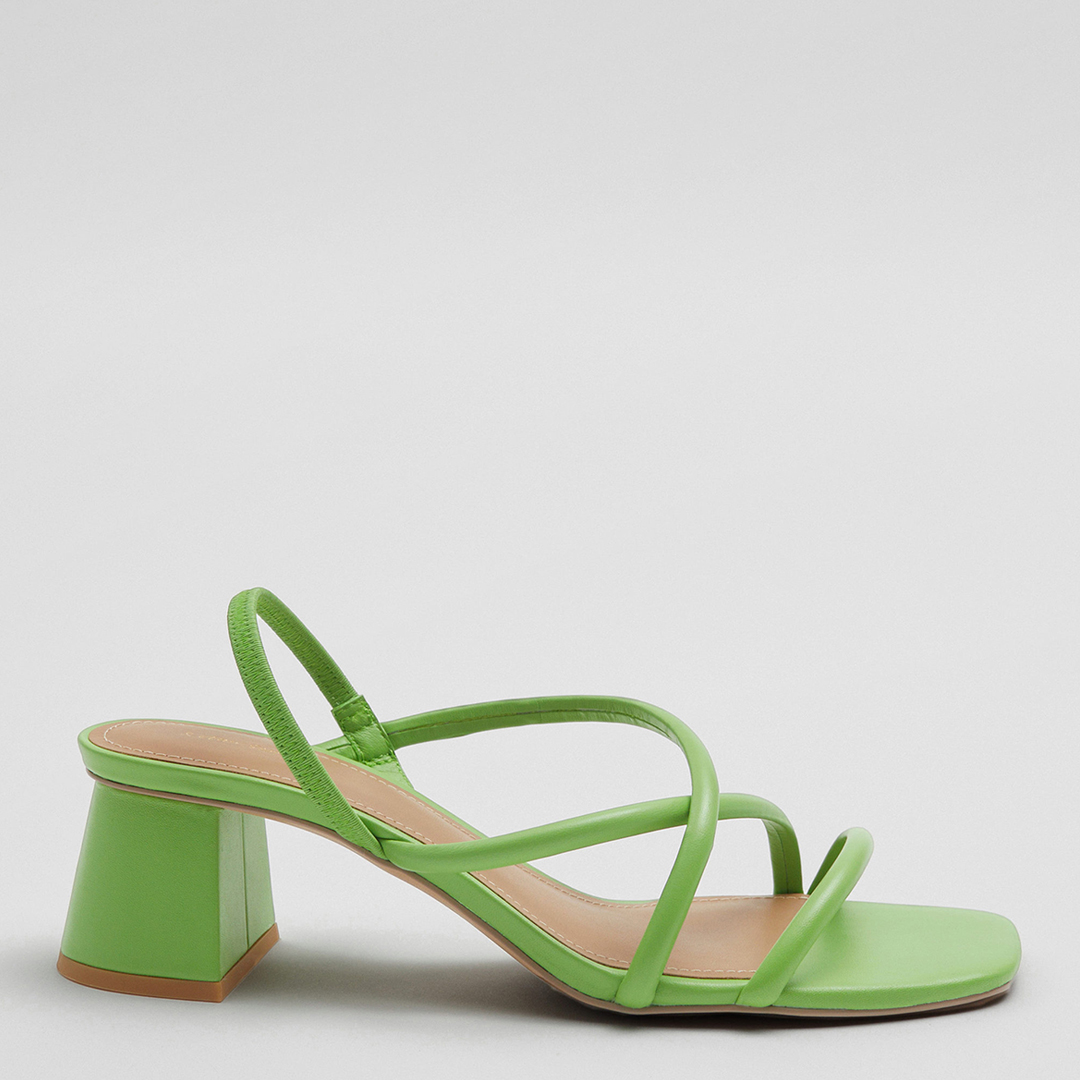 Lime Leather Strappy Sandalette