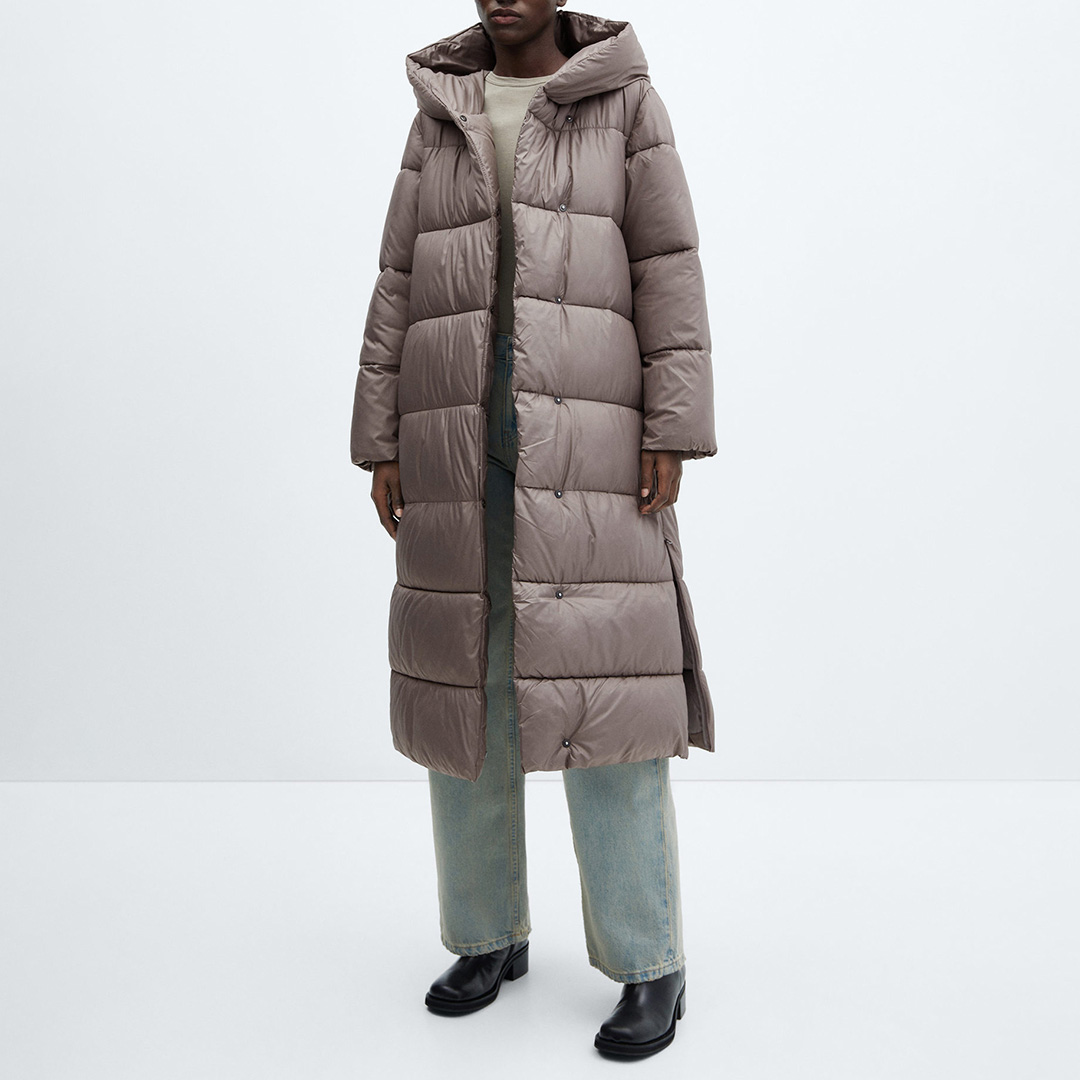 Mink Quilted Longline Coat