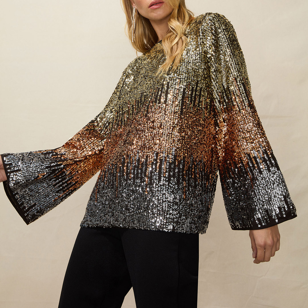 Sequin Ombre Top