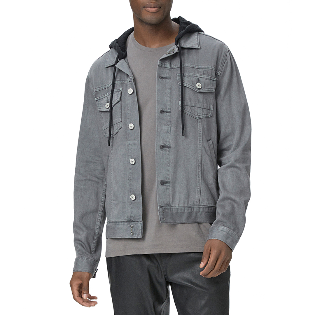 Grey Scout Jacket With Hood