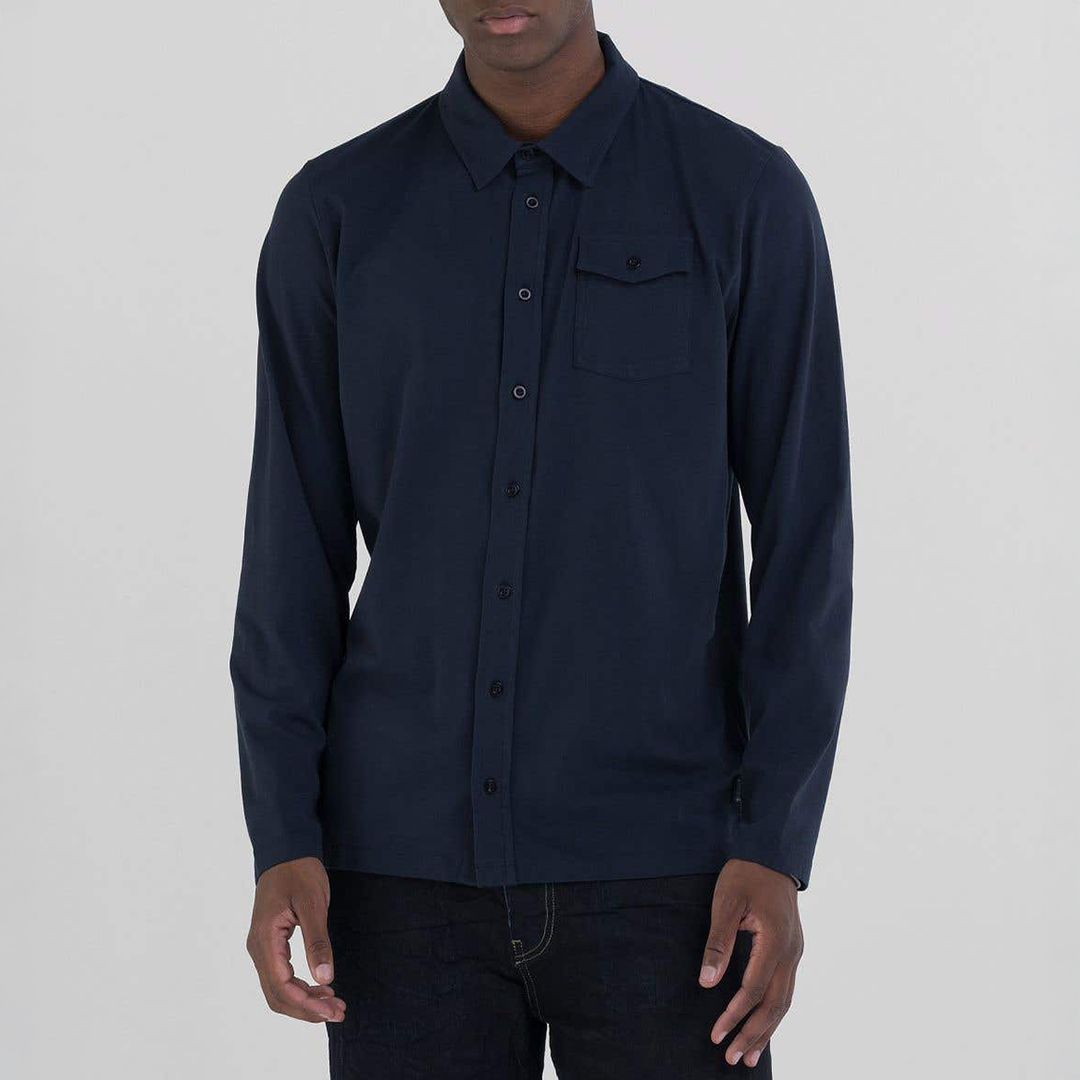 Navy Cotton Jersey Shirt