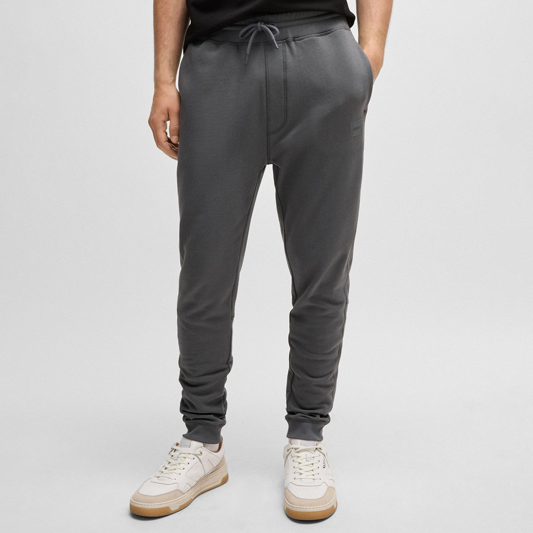 Grey Patch Logo Cotton Joggers