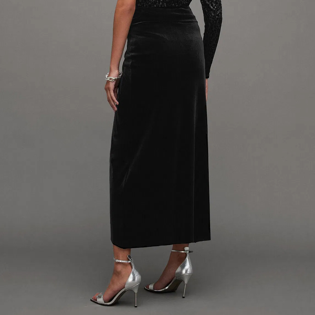 Black Sami Velvet Skirt