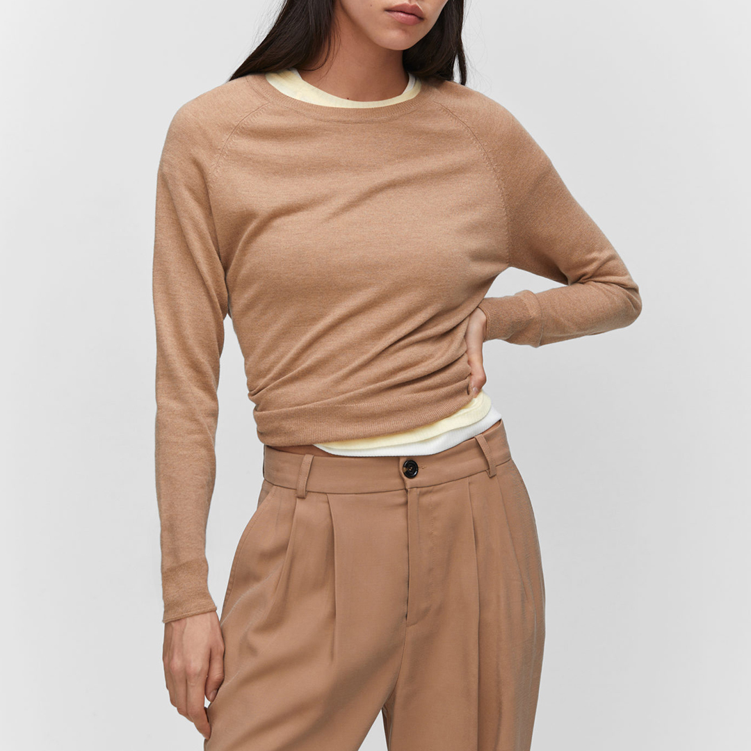 Beige Lucca Cashmere Blend Sweater