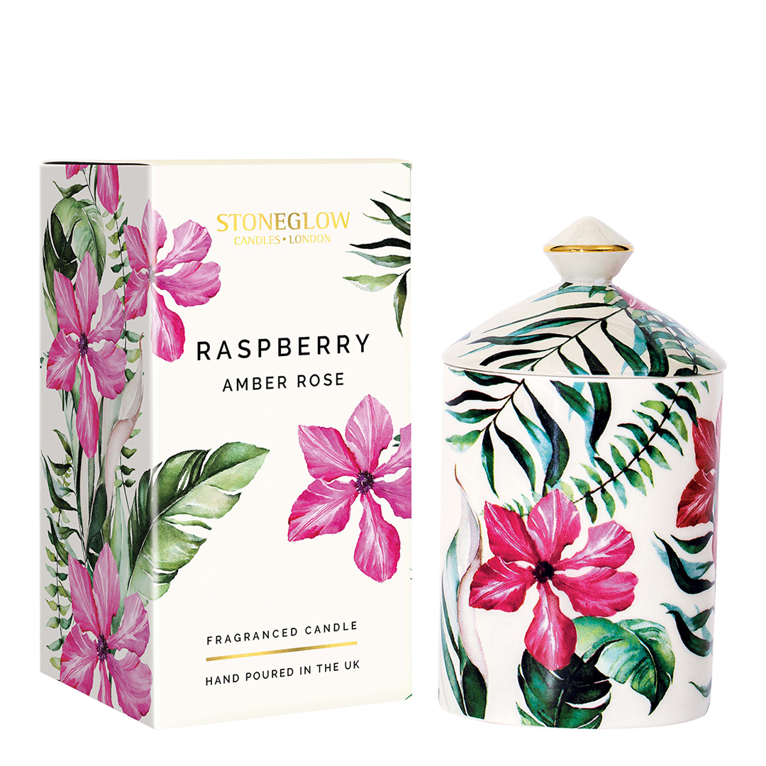 Urban Botanics - Ceramic - Raspberry & Amber Rose - Scented Candle 300g