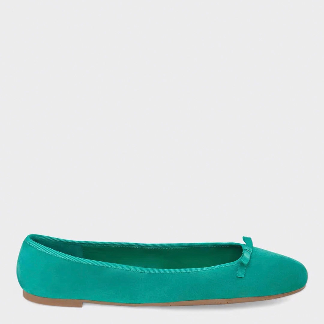 Green Flo Suede Ballerina Flats