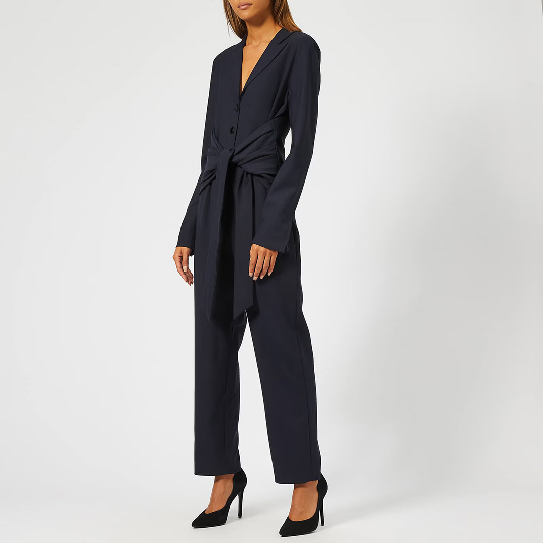 Navy Front Tie Jumpsuit