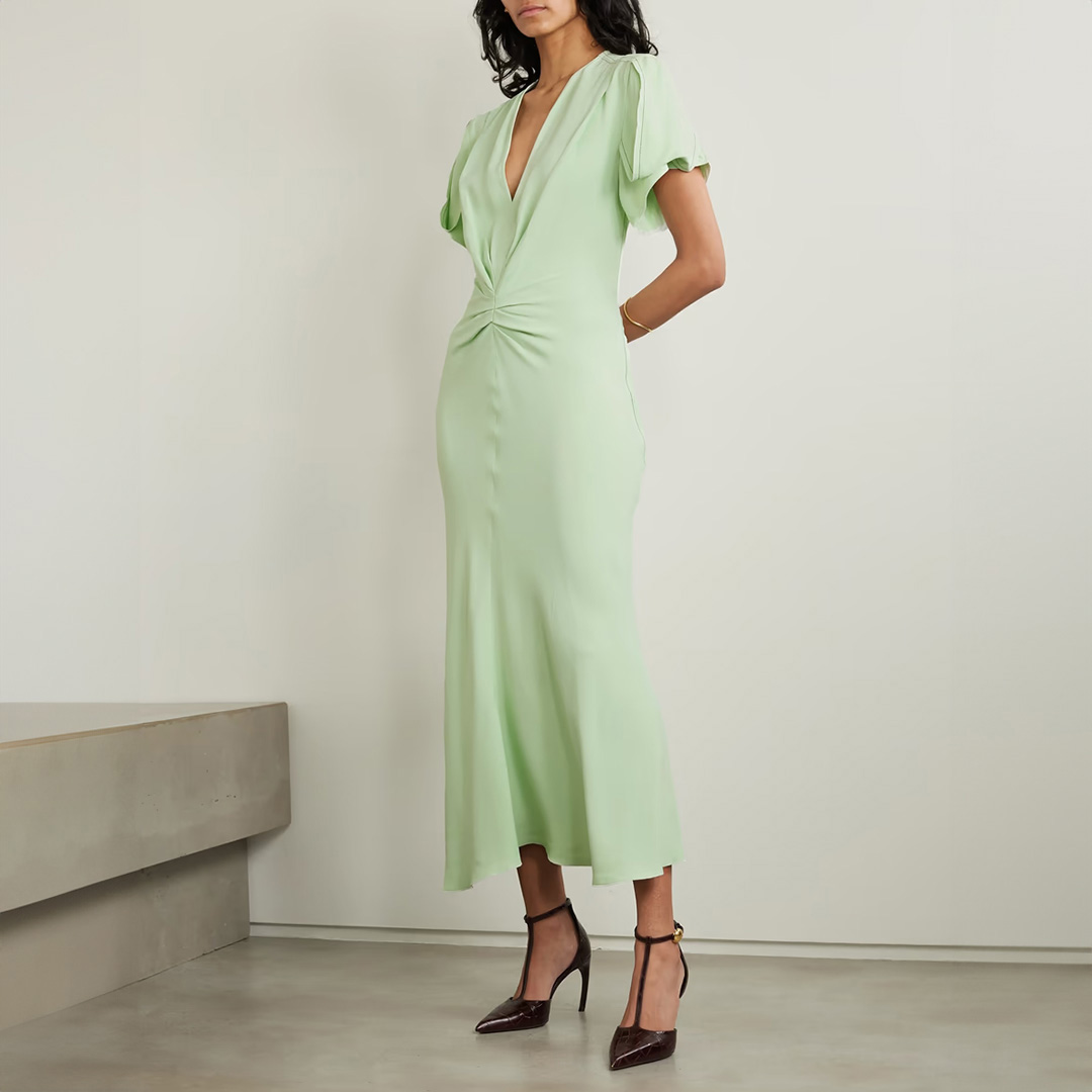 Mint Short Sleeve Linear Dress