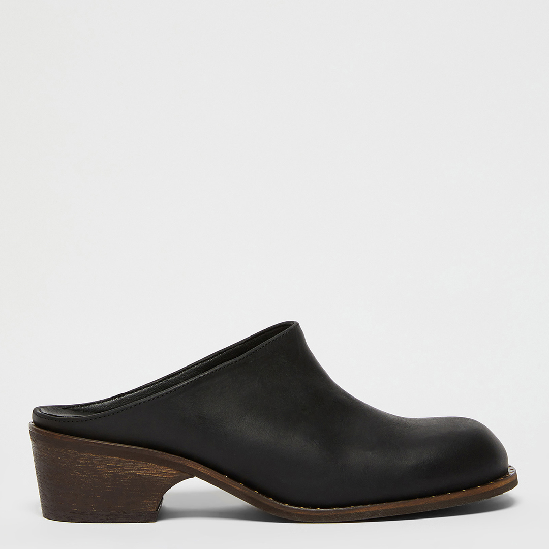 Black Biba Leather Mules