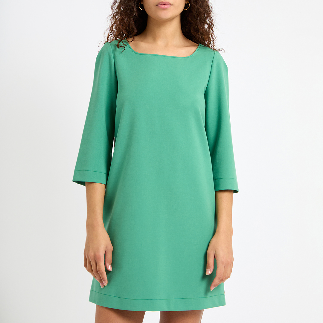 Emerald Square Neck Mini Dress