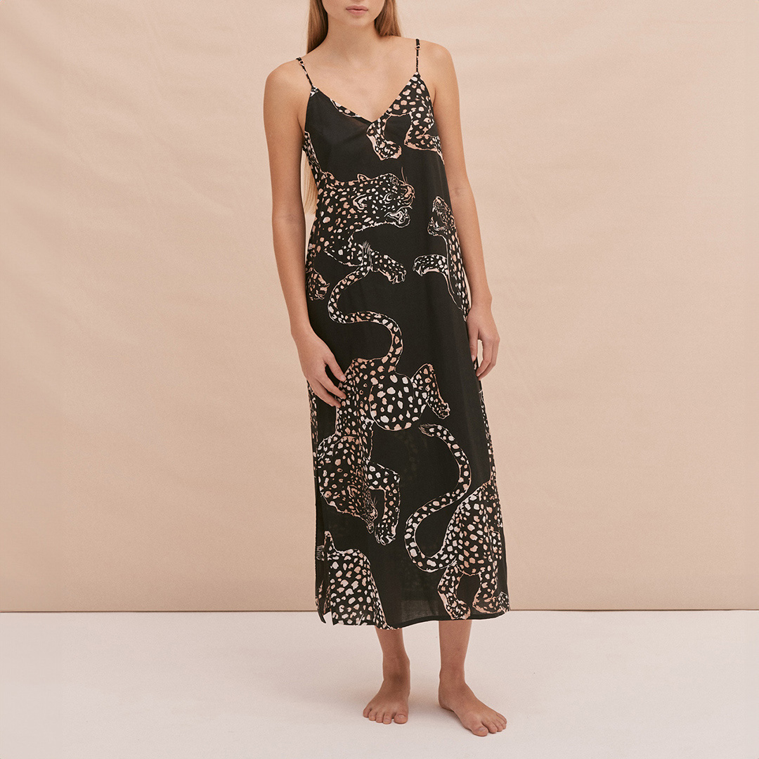 Slip Nightie The Jag Print Navy