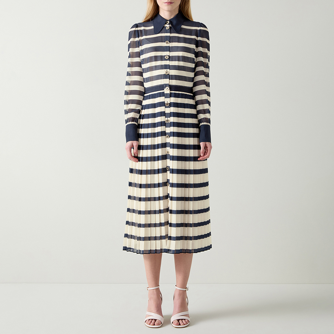 Navy/Cream Stripe Tallis Dress