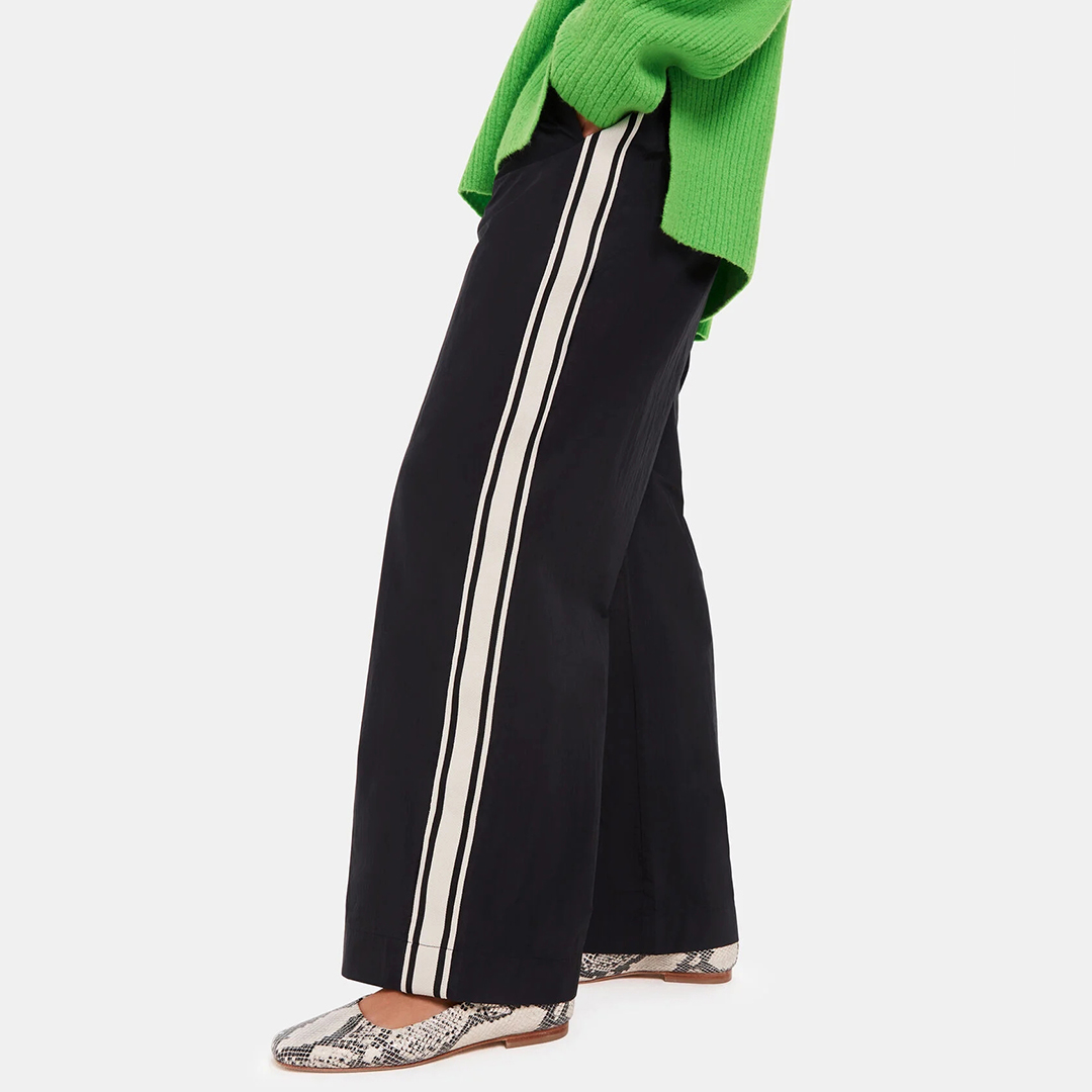 Black Ezra Side Stripe Trousers